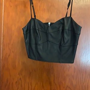 Leather crop top
